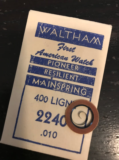 Waltham Factory Mainspring for 8½ ligne Factory No. 2240 - Steel