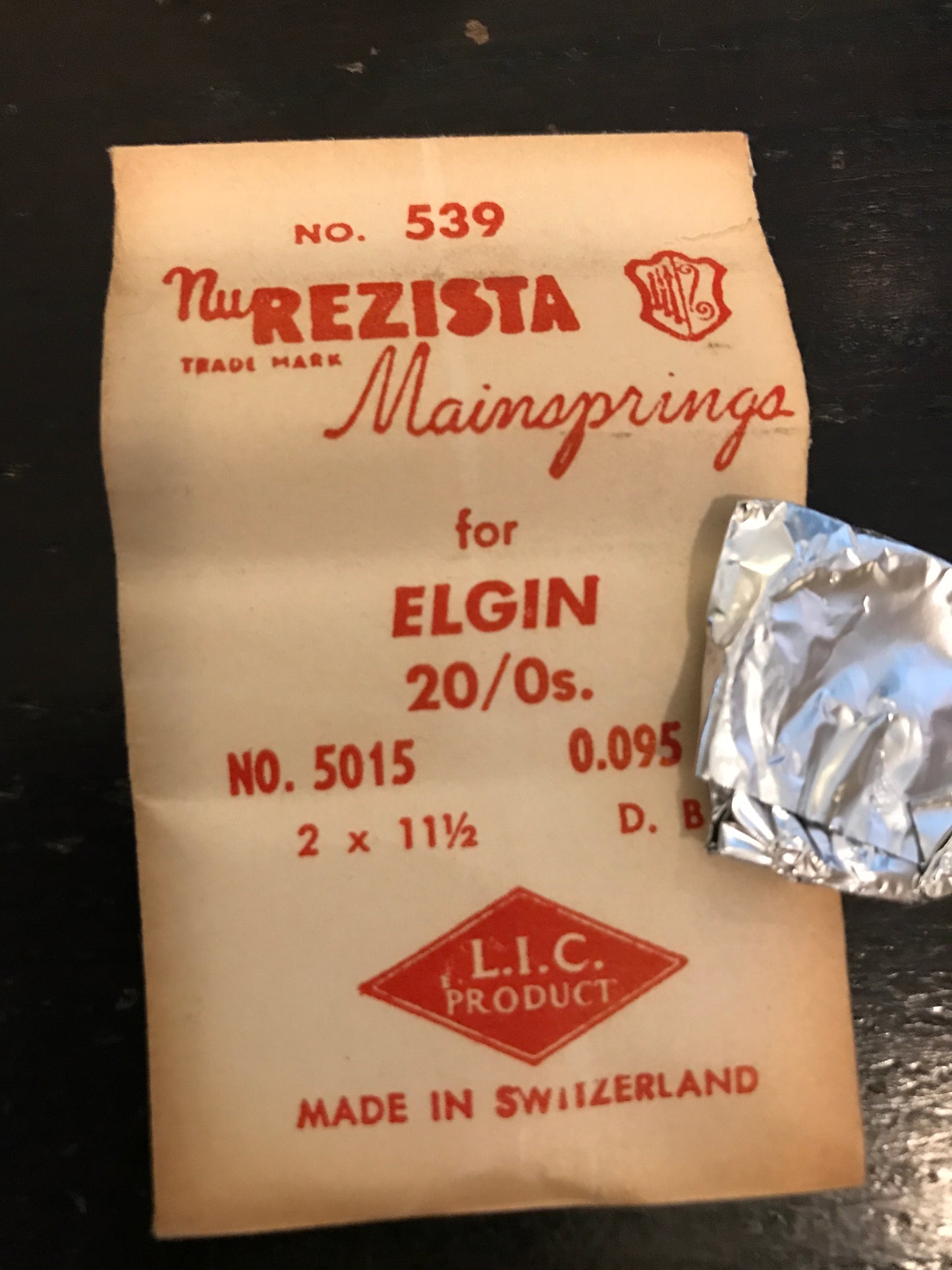 NuREZISTA Mainspring #539 for 20/0s Elgin Factory No. 5015 - Steel