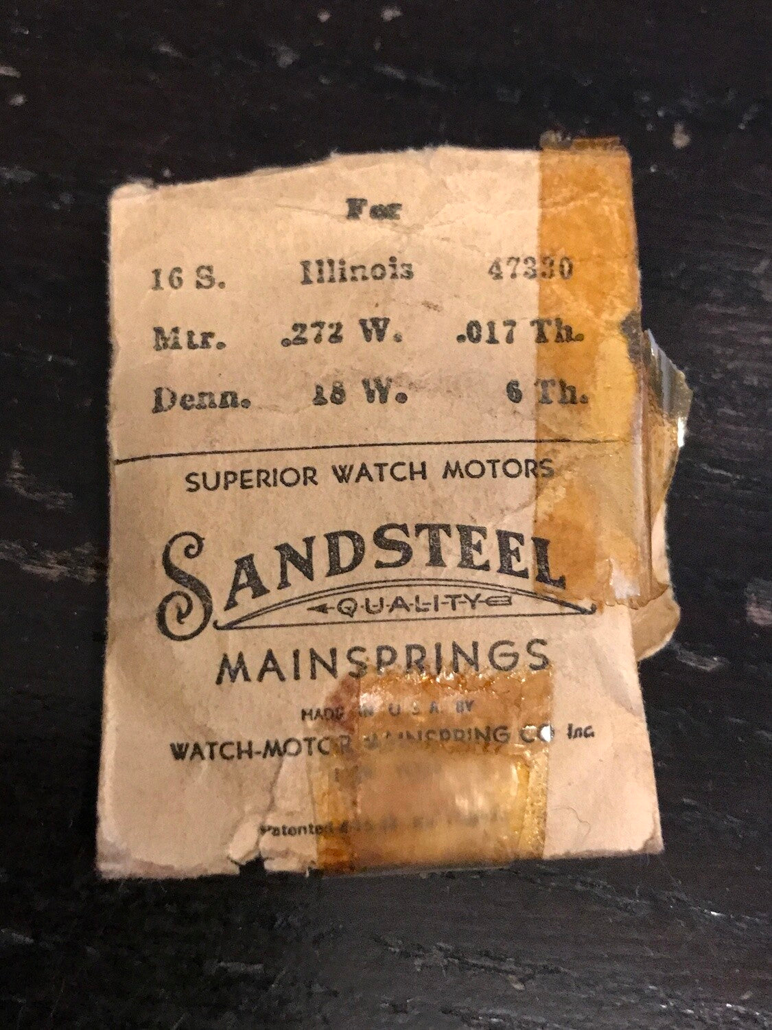Sandsteel Mainspring for Illinois 16s Factory No. 47330 - Steel