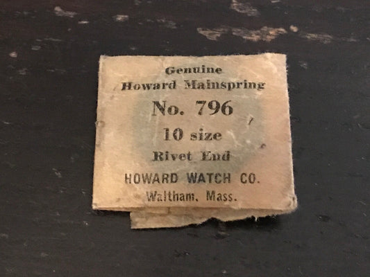 Howard Factory Mainspring for Howard 10s No. 796 - Steel