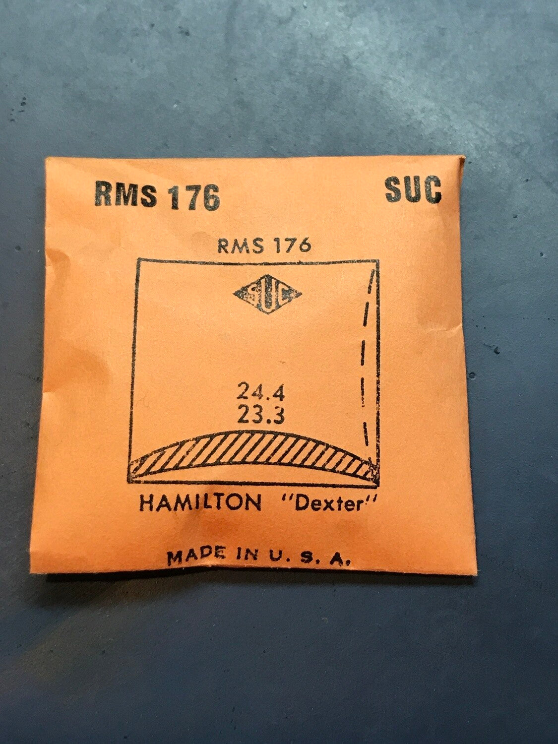 SUC Rocket Crystal RMS 176 for HAMILTON Dexter - 24.4 x 23.3mm - New