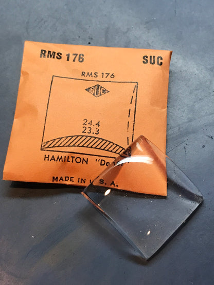 SUC Rocket Crystal RMS 176 for HAMILTON Dexter - 24.4 x 23.3mm - New