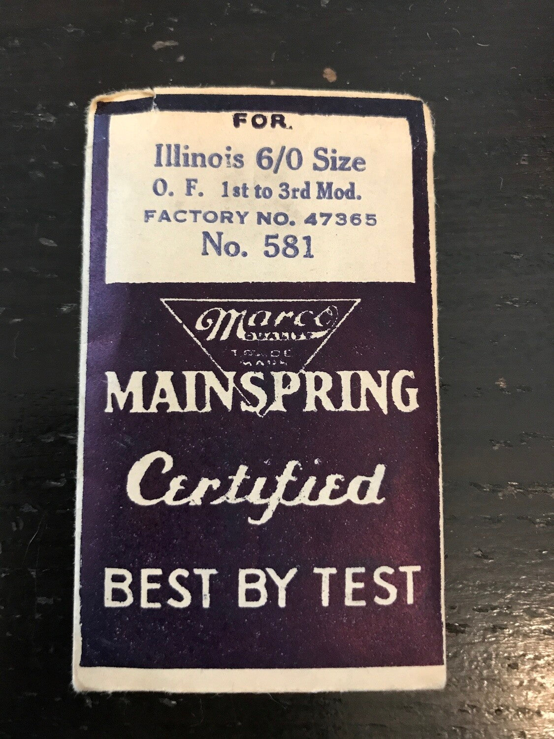 Marco Mainspring #581 for 6/0s Illinois Factory No. 47365 - Steel