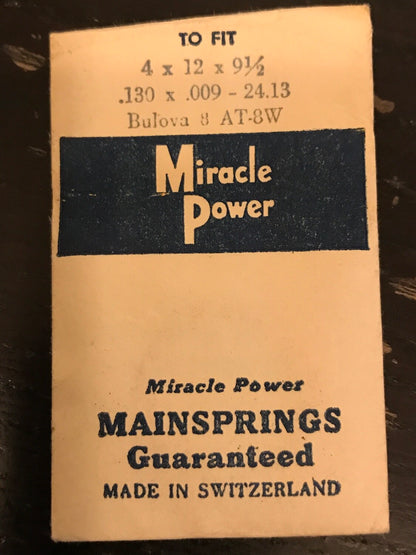 Miracle Power Mainspring for Bulova 8AT, 8W - Steel