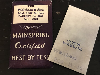 Marco Mainspring #263 for 0s Waltham Factory No. 2230 - Steel