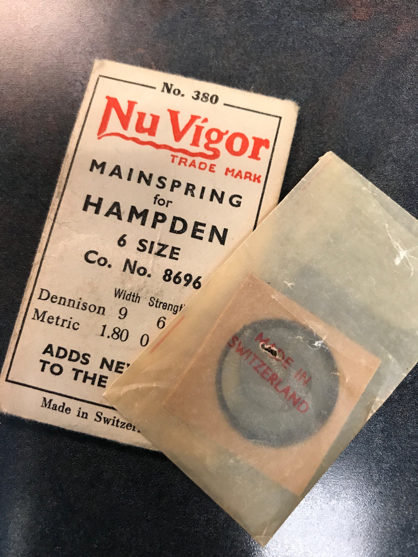 NuVigor Mainspring #380 for 6s Hampden Factory No. 8696 - Steel