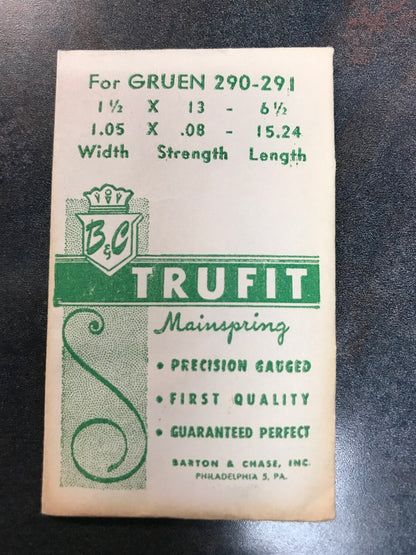 Trufit Mainspring for Gruen caliber 290, 291 - Steel