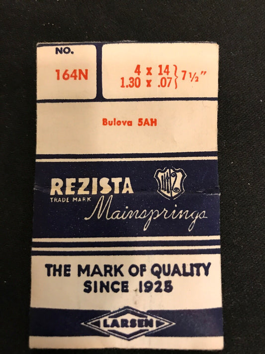 Rezista Mainspring #164N for Bulova 5AN movements - Steel