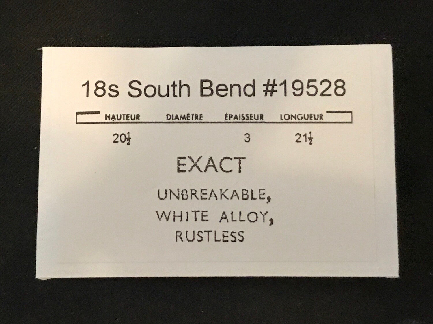 South Bend Mainspring for 18s No. 19528 (EXACT) - Alloy
