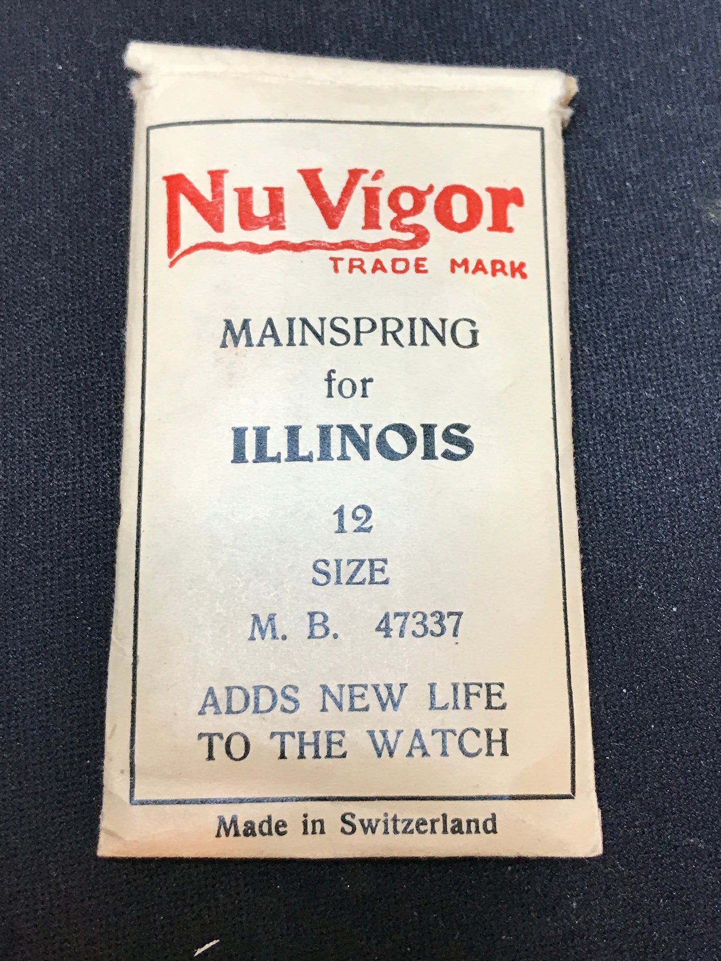 NuVigor Mainspring #310 for Illinois 12s movements Factory No. 47337 - Steel