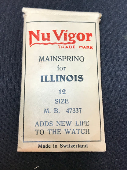 NuVigor Mainspring #310 for Illinois 12s movements Factory No. 47337 - Steel