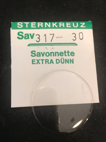 Sternkreuz 30 Savonnette 31.7mm Acrylic Hunting Case Pocket Watch Crystal - New