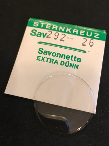 Sternkreuz 26 Savonnette 29.2mm Acrylic Hunting Case Pocket Watch Crystal - New