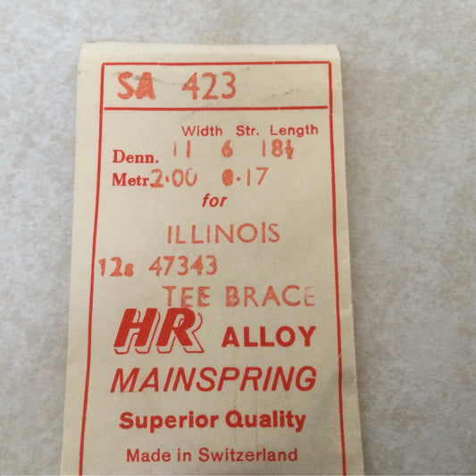 HR Mainspring SA423 for Illinois 12s #47343 - Alloy