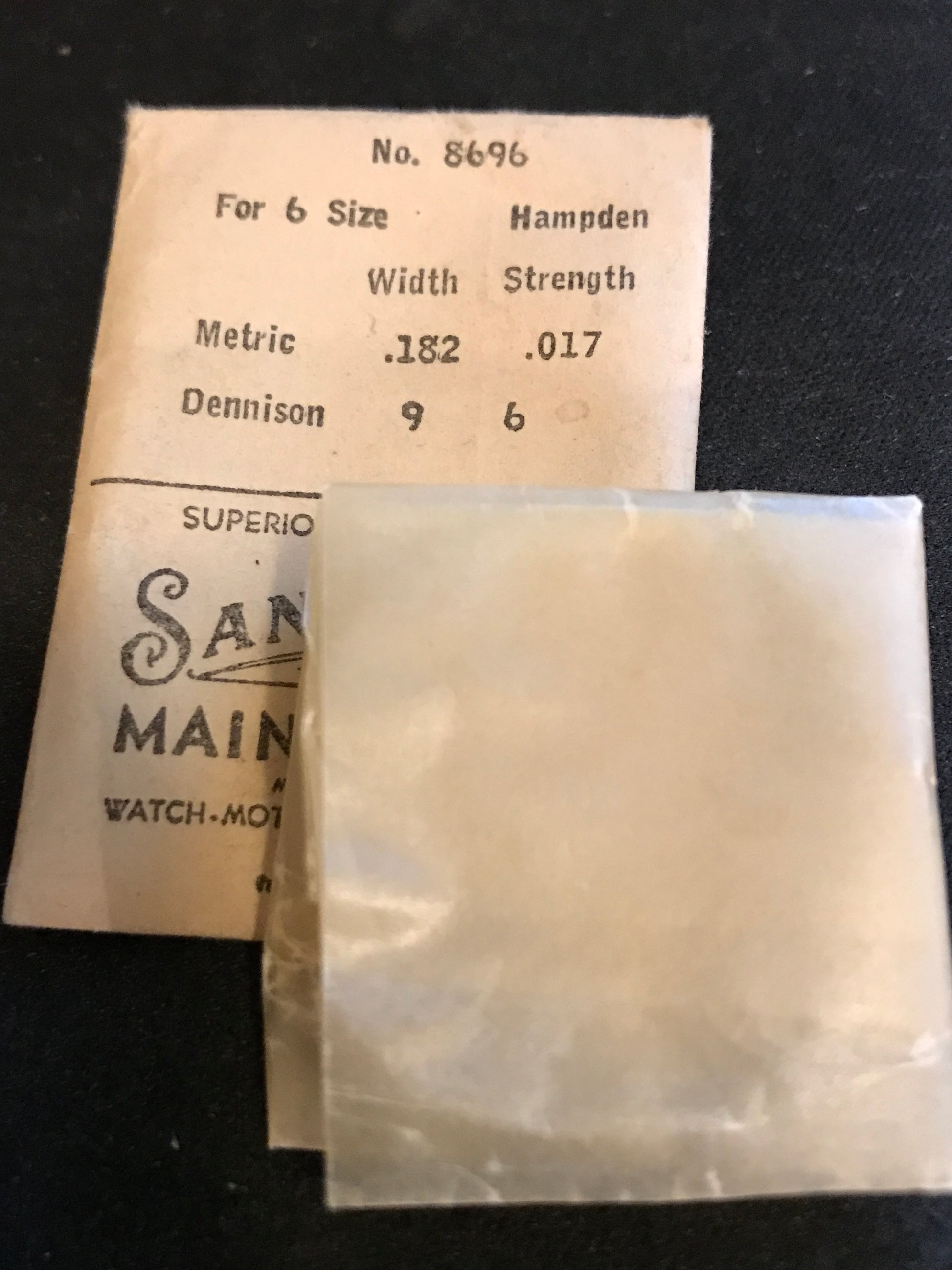 Sandsteel Mainspring for 6s Hampden Factory No. 8696 - Steel