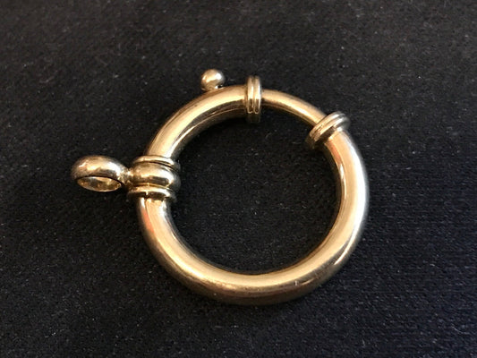 Large Spring Ring for Pocket Watch Chain Gold Color - NOS