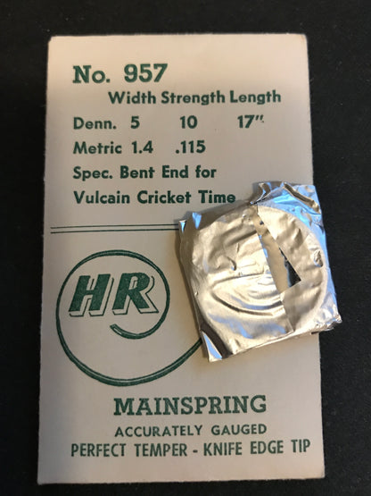 HR Mainspring No. 957 for Vulcain Cricket Wrist Alarm - Steel