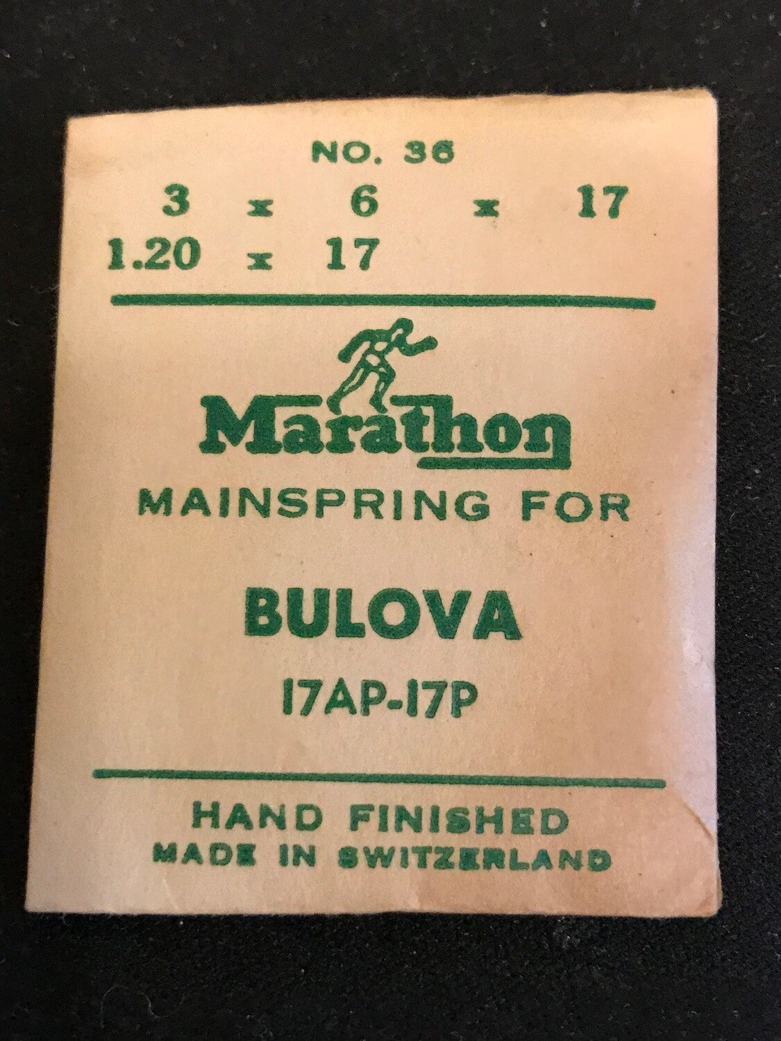 Marathon Mainspring #36 for Bulova 17AP, 17P - Steel