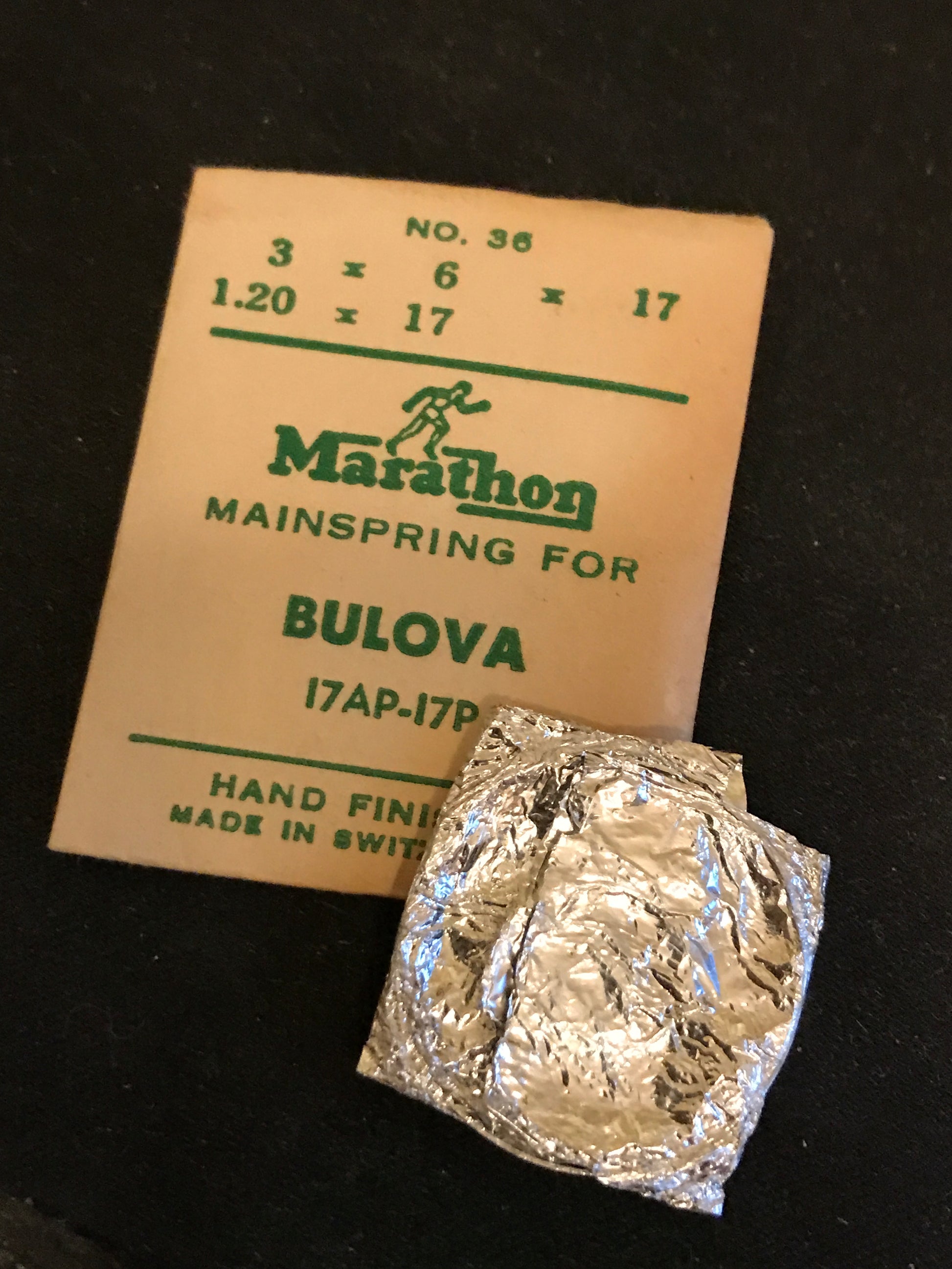 Marathon Mainspring #36 for Bulova 17AP, 17P - Steel