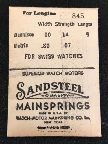 Sandsteel Mainspring #845 for Longines 5/16N - Steel