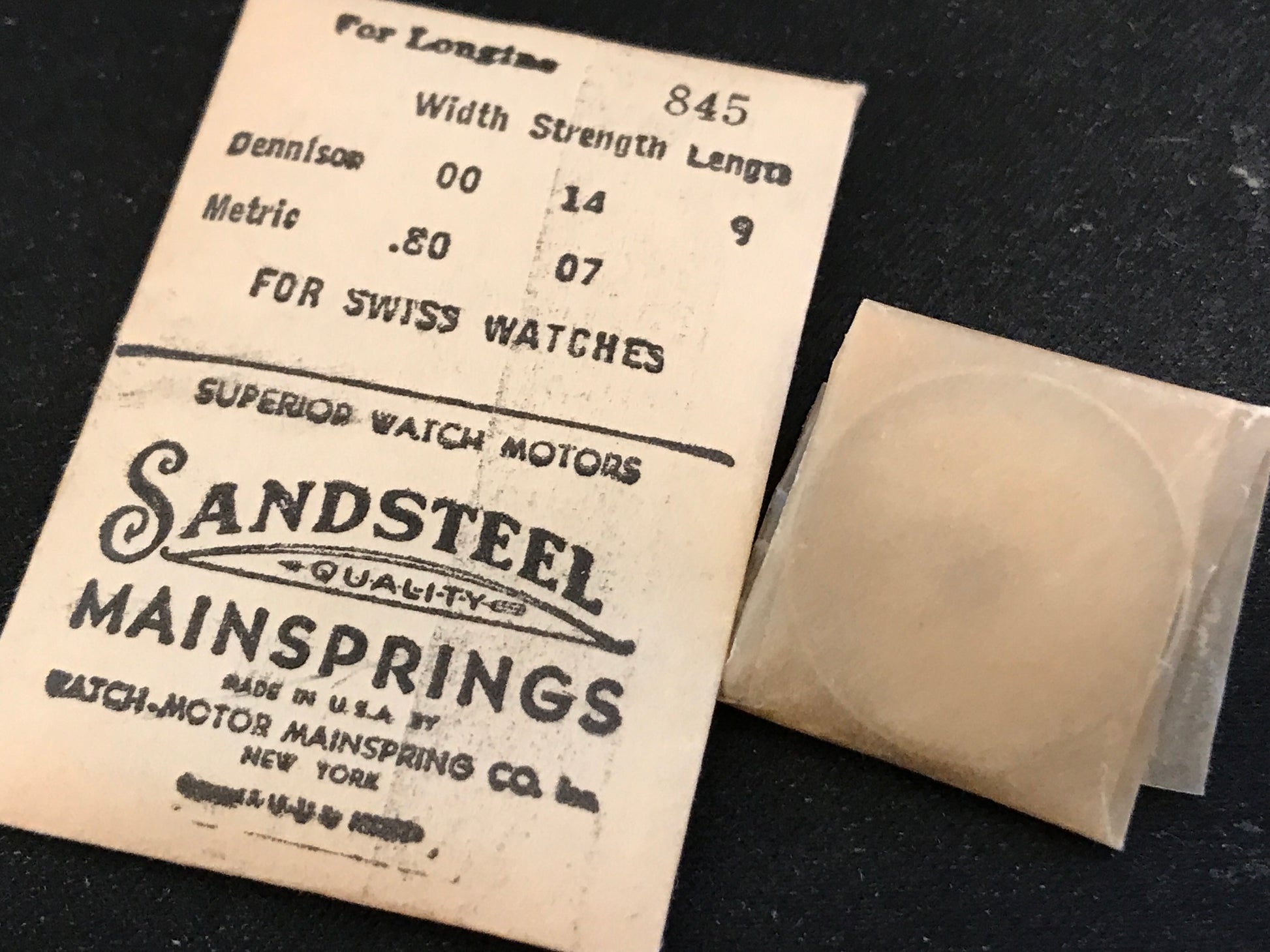 Sandsteel Mainspring #845 for Longines 5/16N - Steel