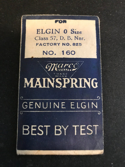 Marco Mainspring #160 for Elgin 0s Factory No. 825 - Steel