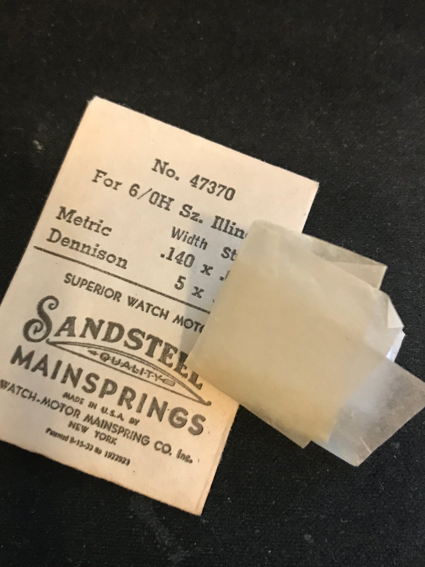 Sandsteel Mainspring for Illinois 6/0s Factory No. 47370 - Steel