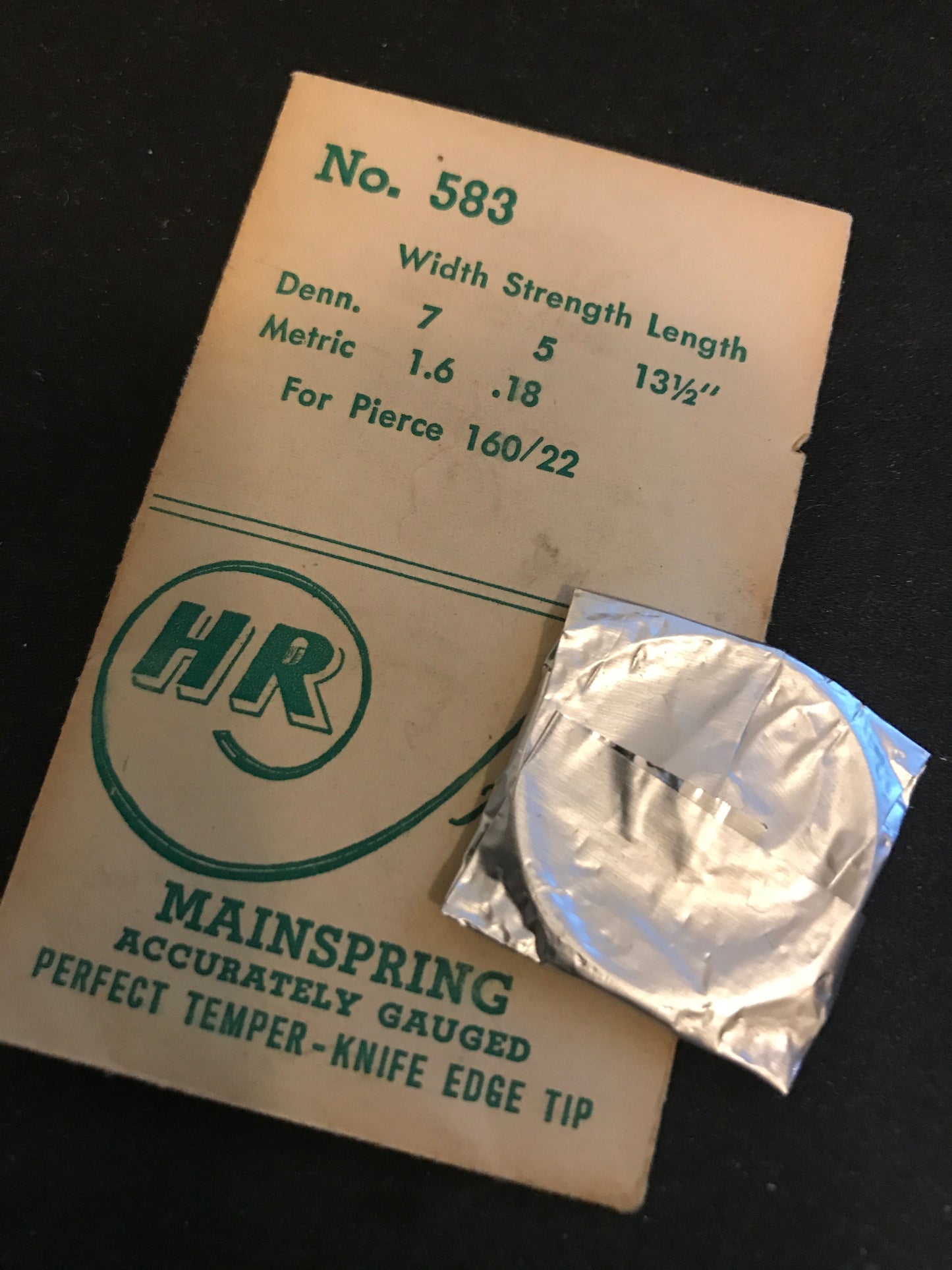 HR Mainspring No. 583 for Pierce caliber 160 - Steel