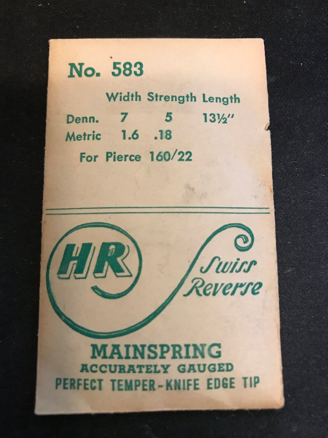 HR Mainspring No. 583 for Pierce caliber 160 - Steel