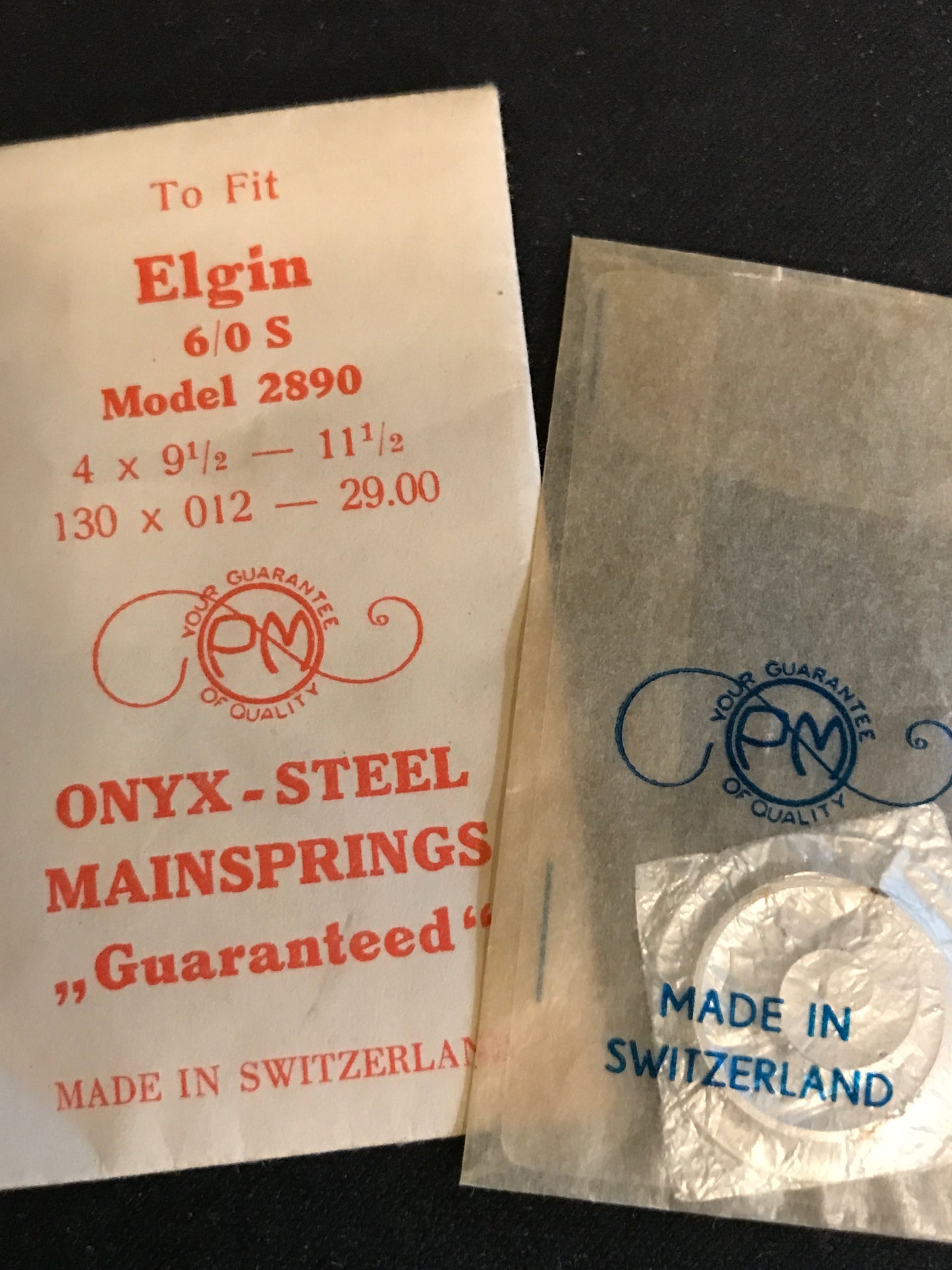 PM Mainspring for Elgin 6/0s No. 2890 - ONYX Steel