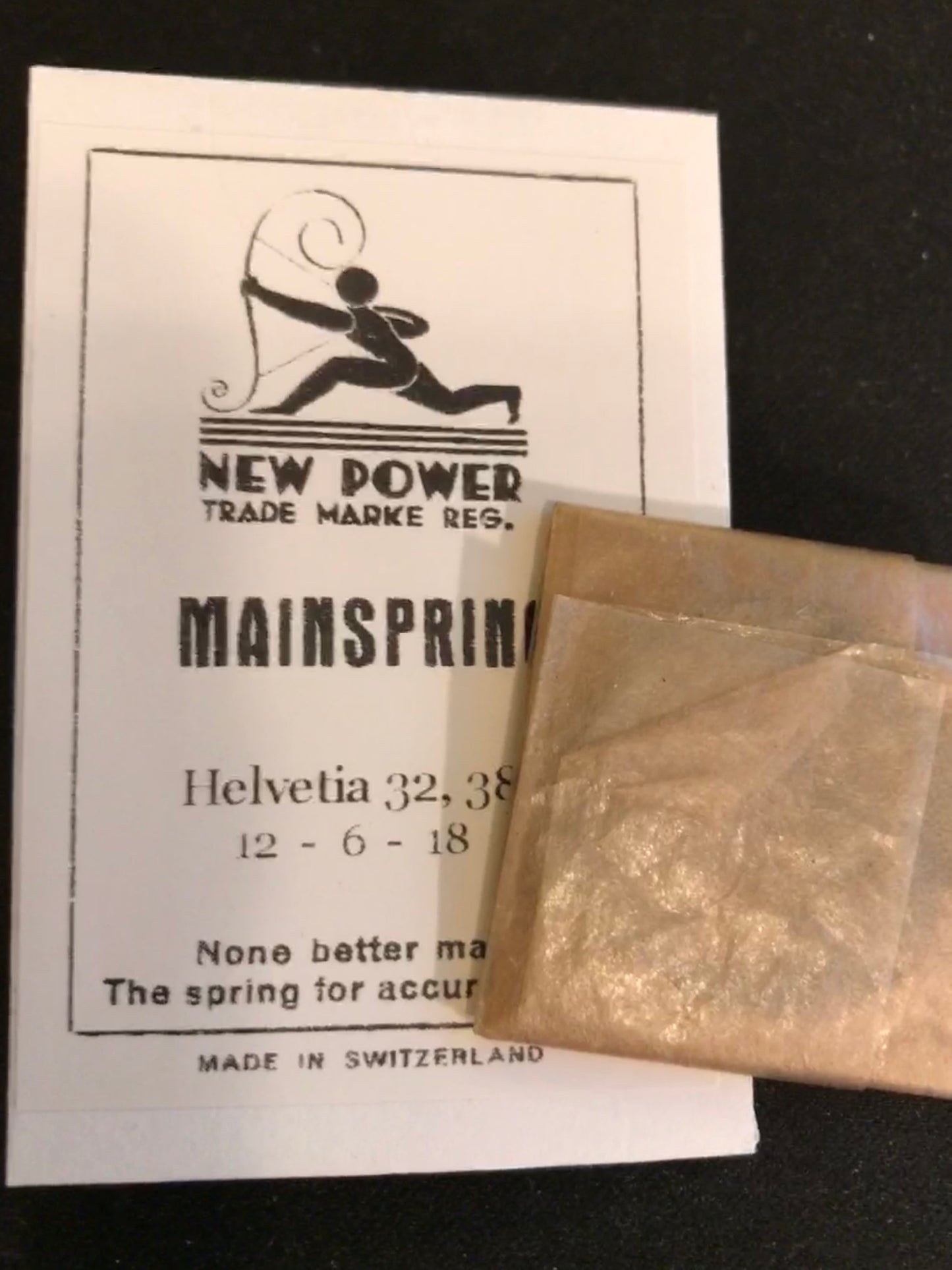 New Power Mainspring for Helvetia (General) 19 ligne caliber 32, 38 - Steel