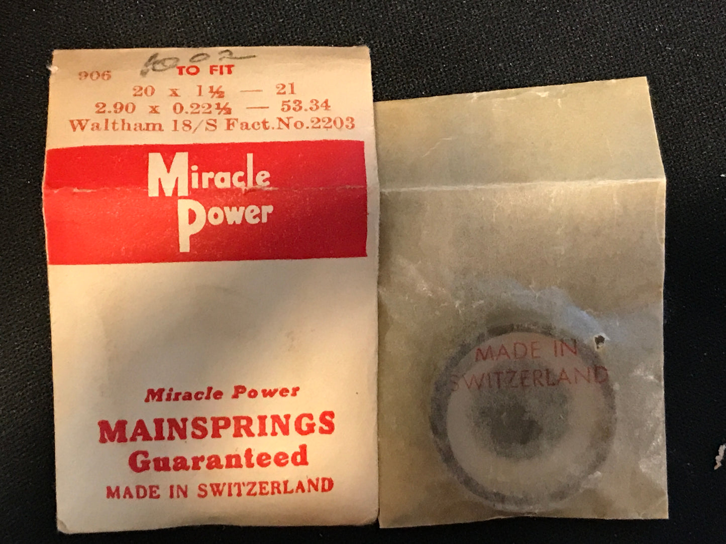 Miracle Power Mainspring for Waltham 18s movements No. 2203 - Steel