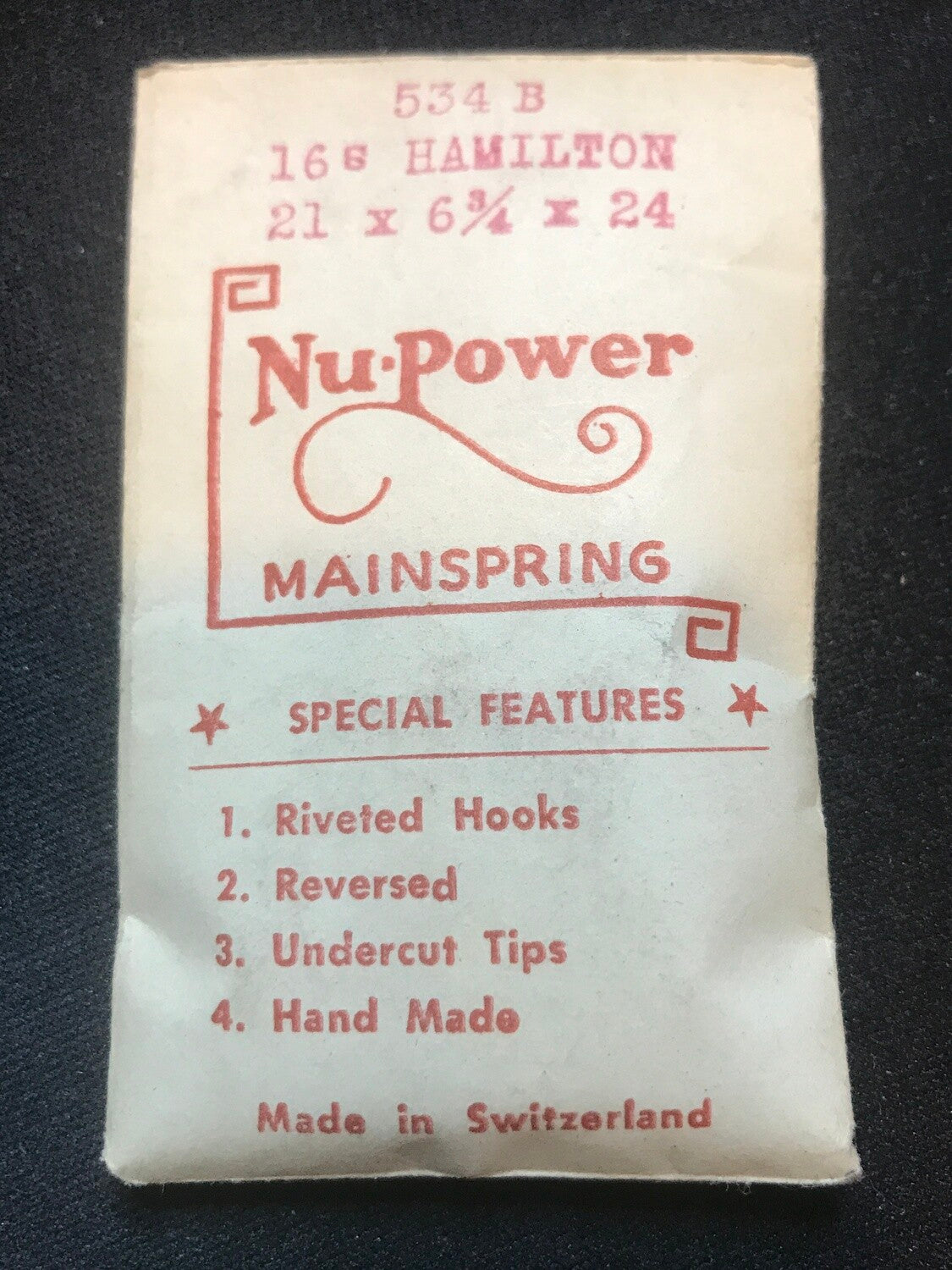 NuPower Mainspring for Hamilton 534B for 16s - Steel