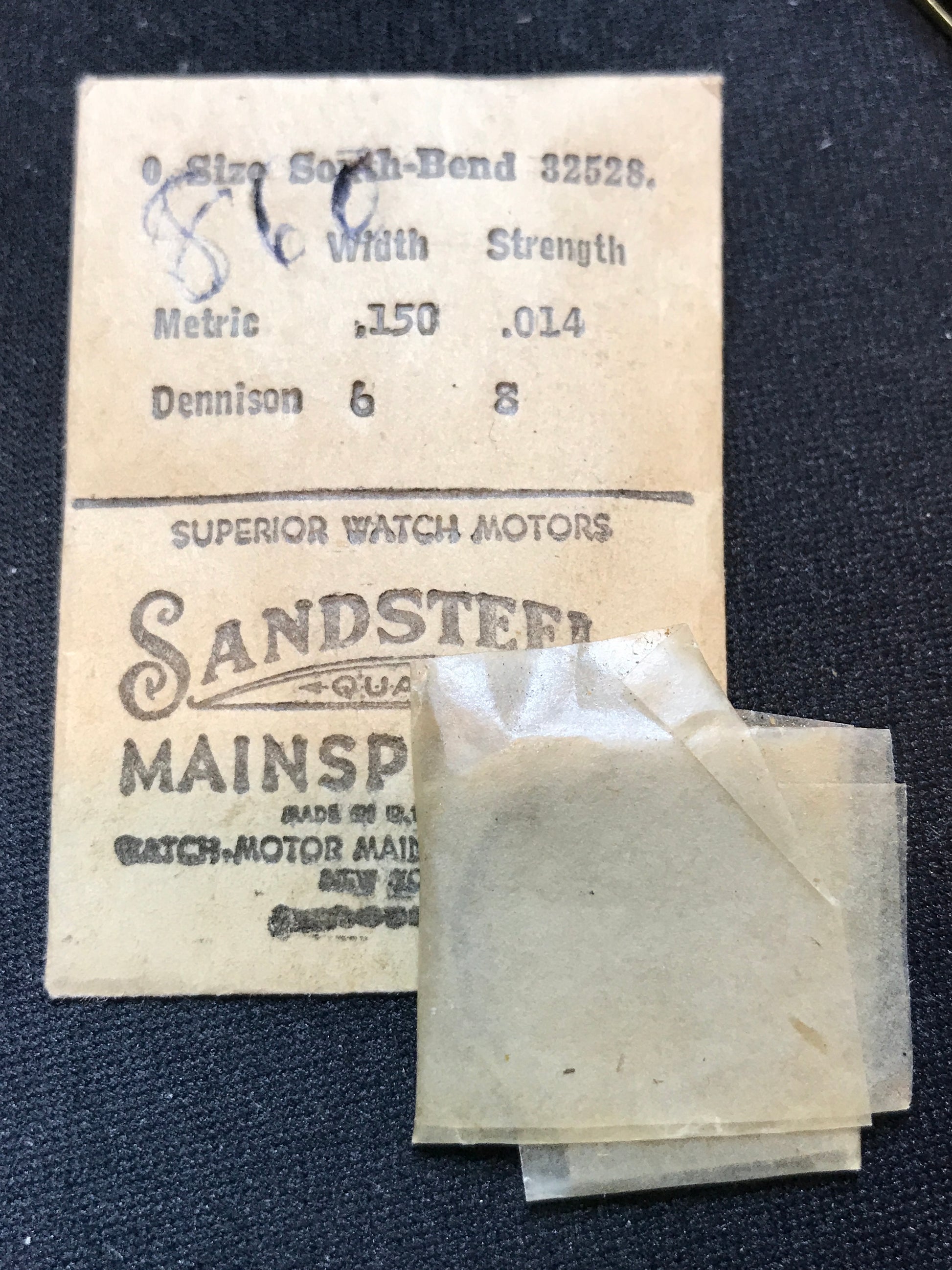 Sandsteel Mainspring - South Bend 0s Factory No. 32528 - Steel