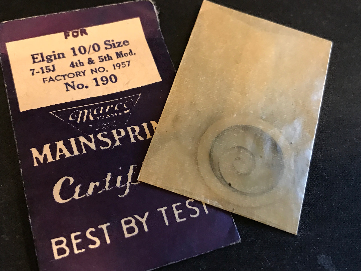 Marco Mainspring #190 for 10/0s Elgin No. 1957 - Steel