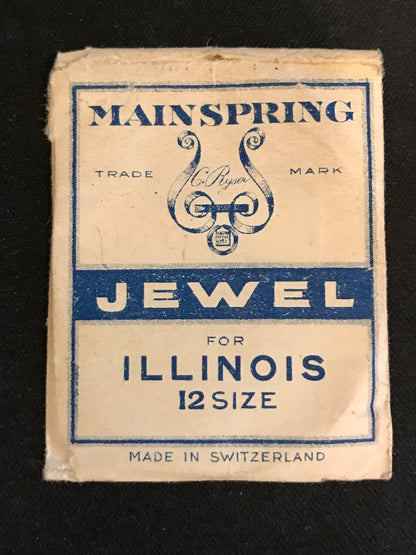 JEWEL Mainspring for 12s Illinois Factory No. 47345 - Steel