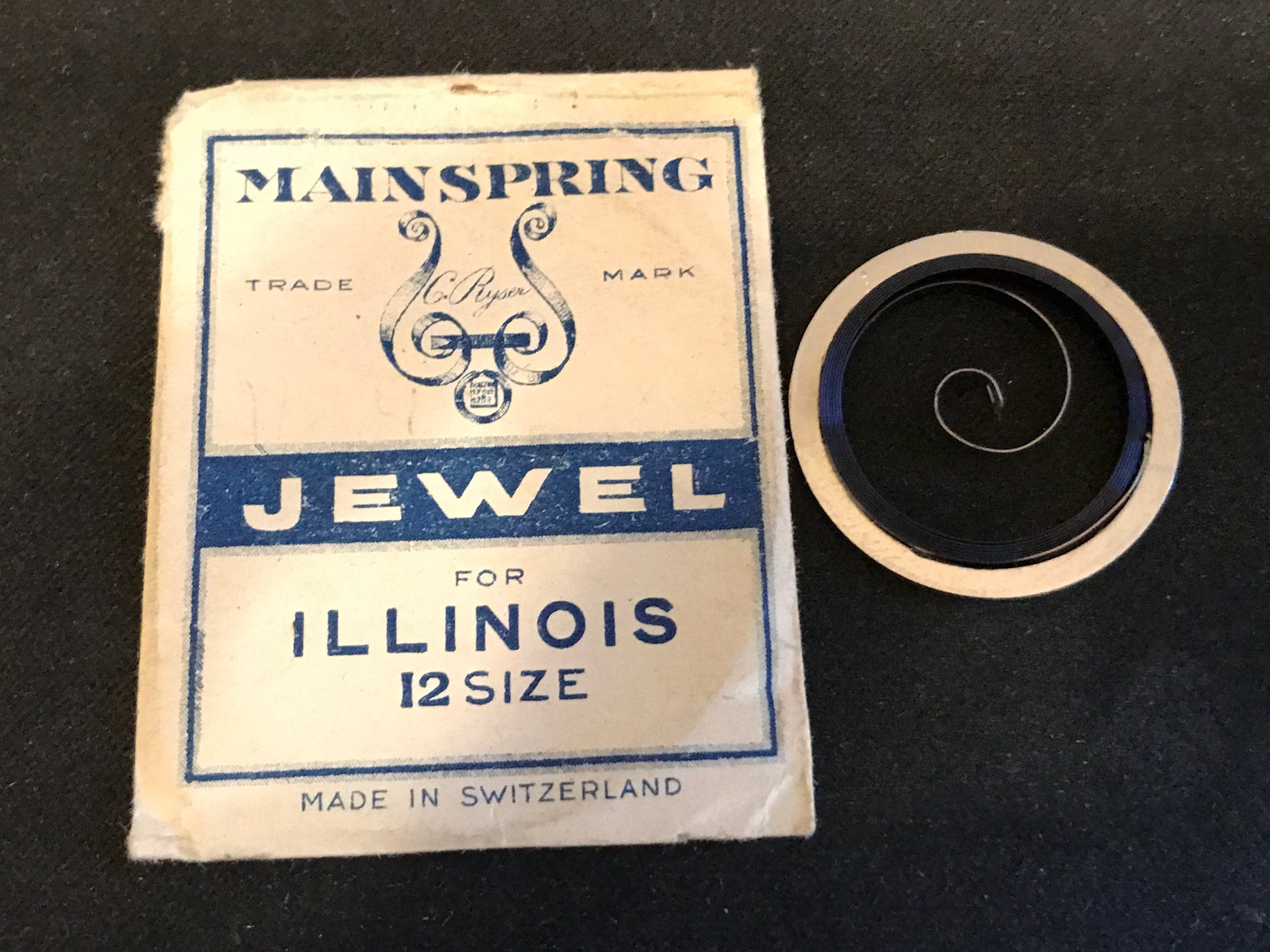 JEWEL Mainspring for 12s Illinois Factory No. 47345 - Steel