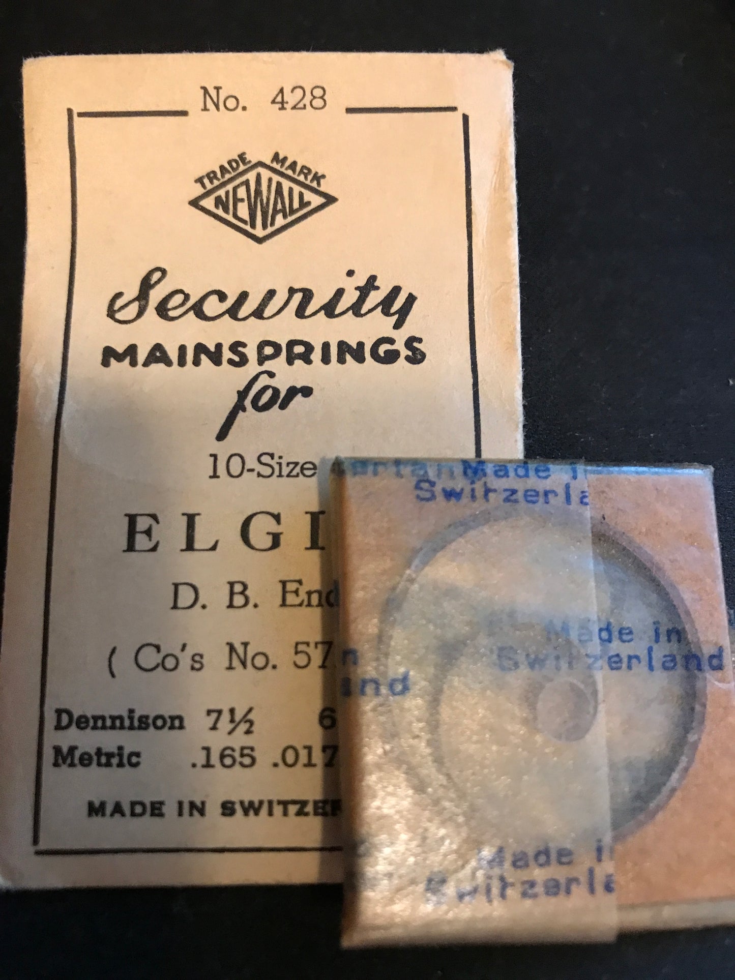 Newall Security Mainspring #428 for 10s Elgin Grade 542, 542 & 546, No. 5726 - Steel