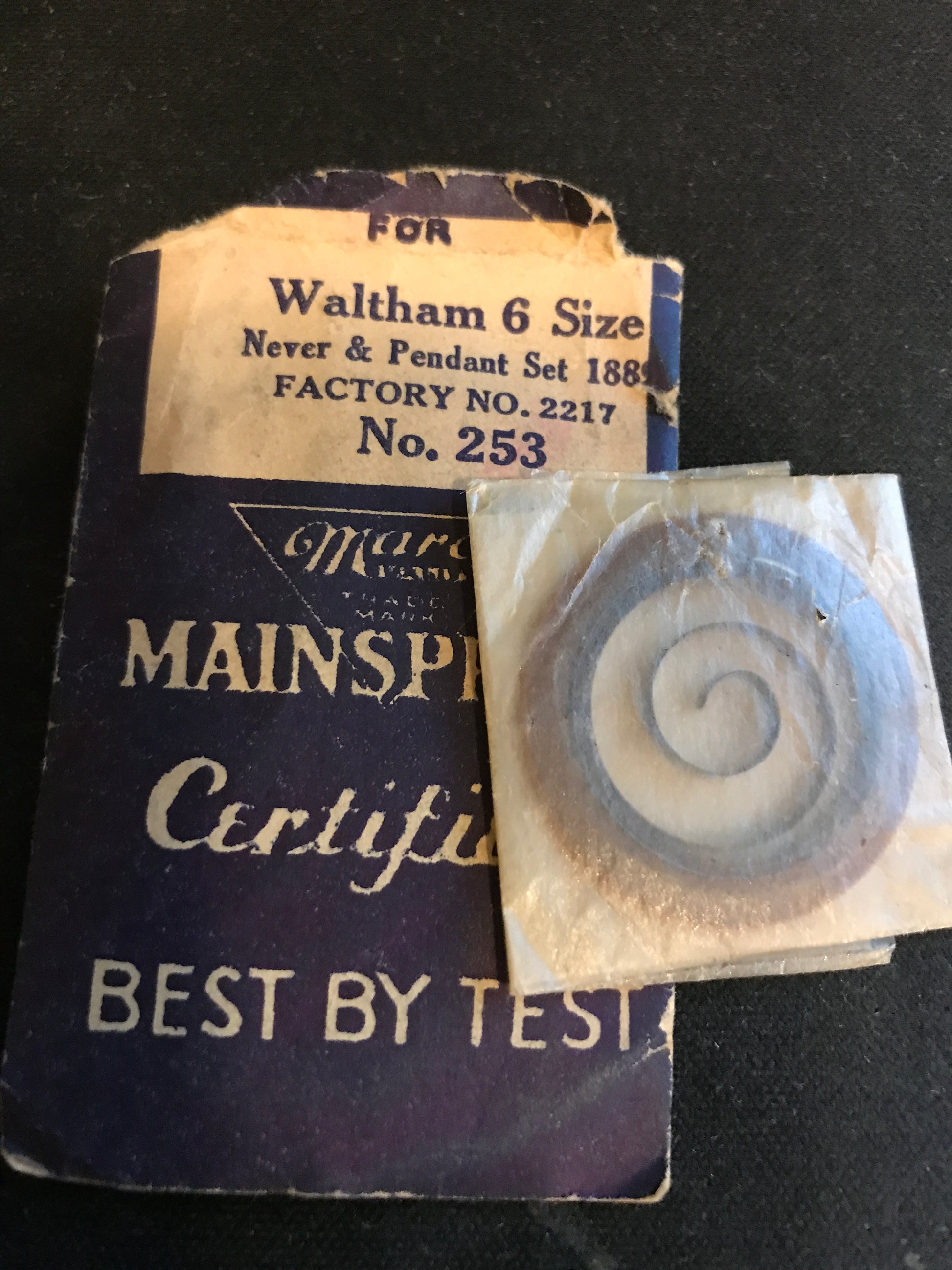 Marco Mainspring #253 for 6s Waltham Factory No. 2217 - Steel