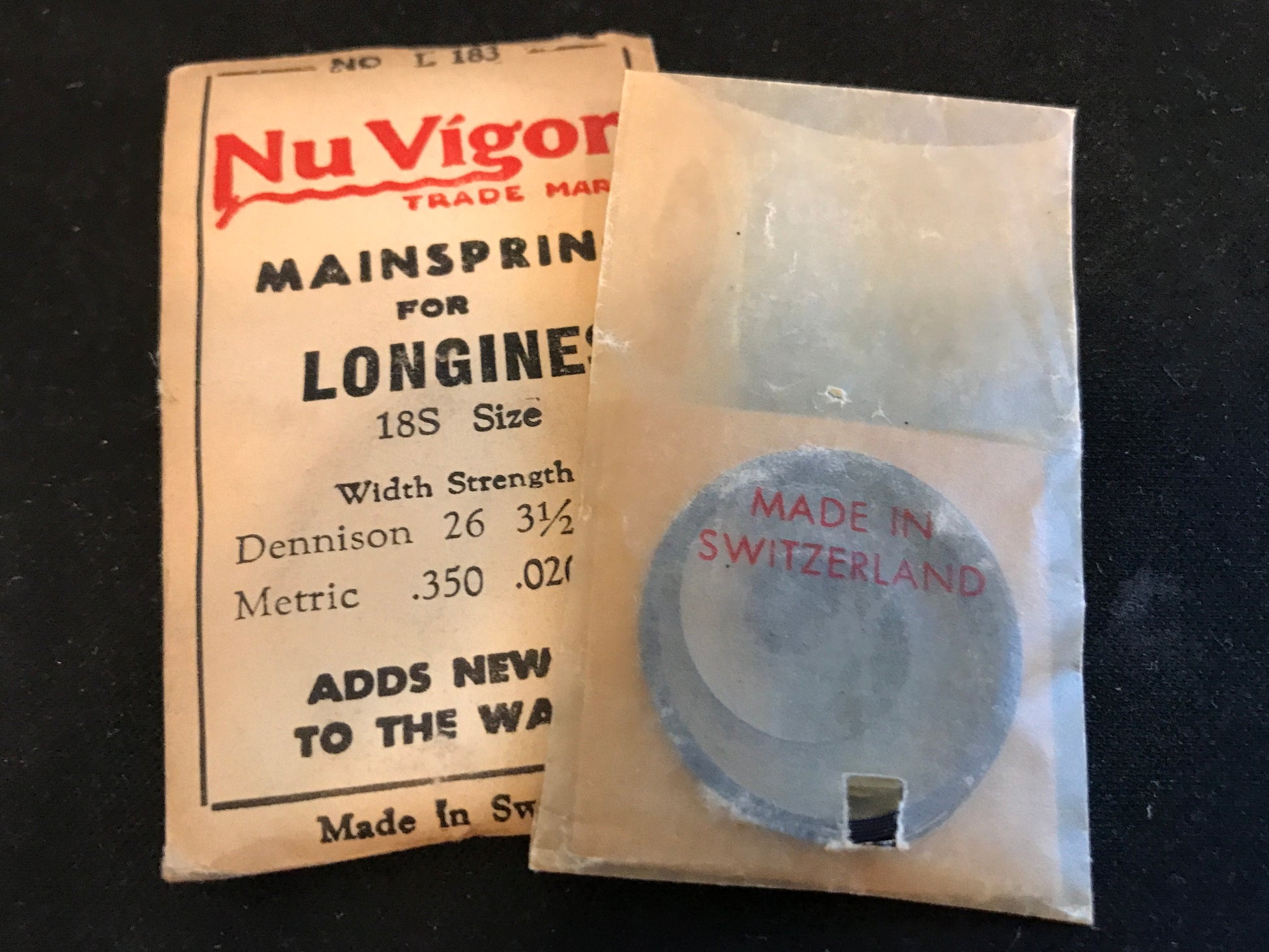 NuVigor Mainspring #L183 for Longines 18s movements - Steel