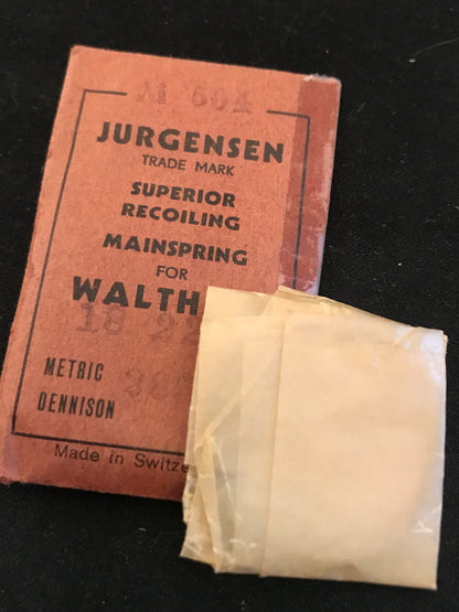 Jurgensen Mainspring #504 for Waltham 18s No. 2202 - Steel