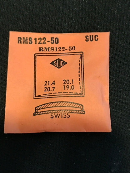 SUC Rocket Crystal RMS 122-50 for SWISS wrist watch - 20.7 x 19.0mm - New