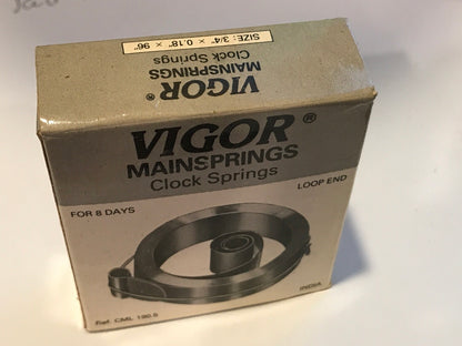 Vigor Open Loop Clock Mainspring - 3/4" x .18" x 96" Long - CML 190.5