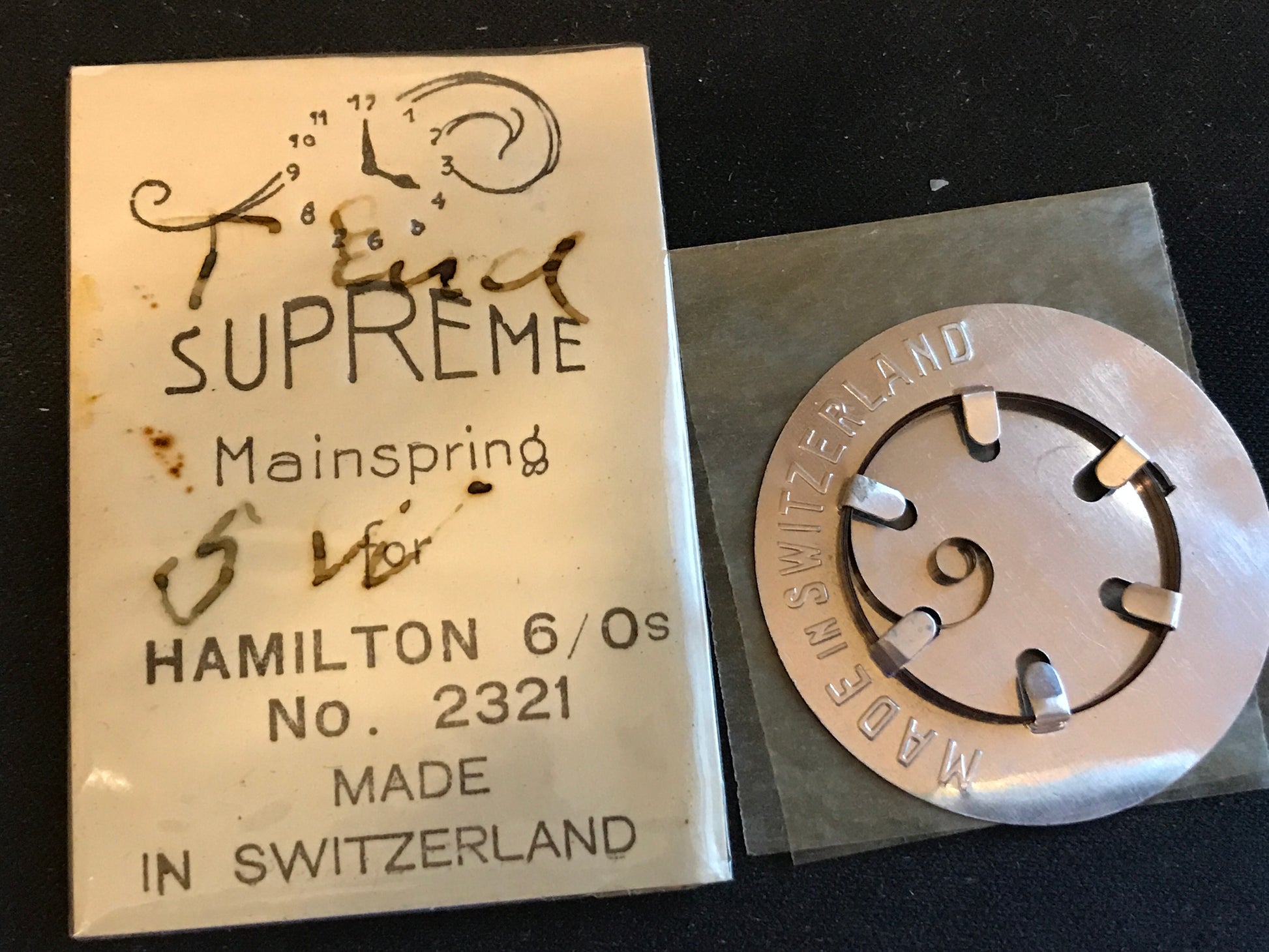 SUPREME Mainspring For Hamilton 6/0s Factory No. 2321 - Steel