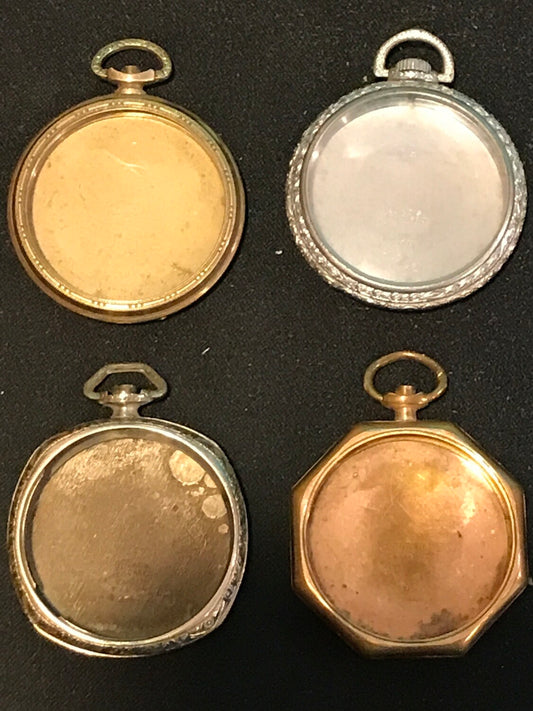 Lot of 4 Servicable Gold Filled 12s Pocket Watch Cases