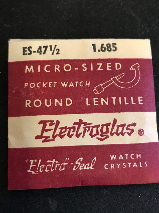 Electro-Seal ES-47½ Pocket Watch Crystal 42.8mm (1.685“) - New