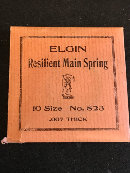 Elgin Factory Mainspring for 10s 1st Model KW Movements No. 823 - Steel