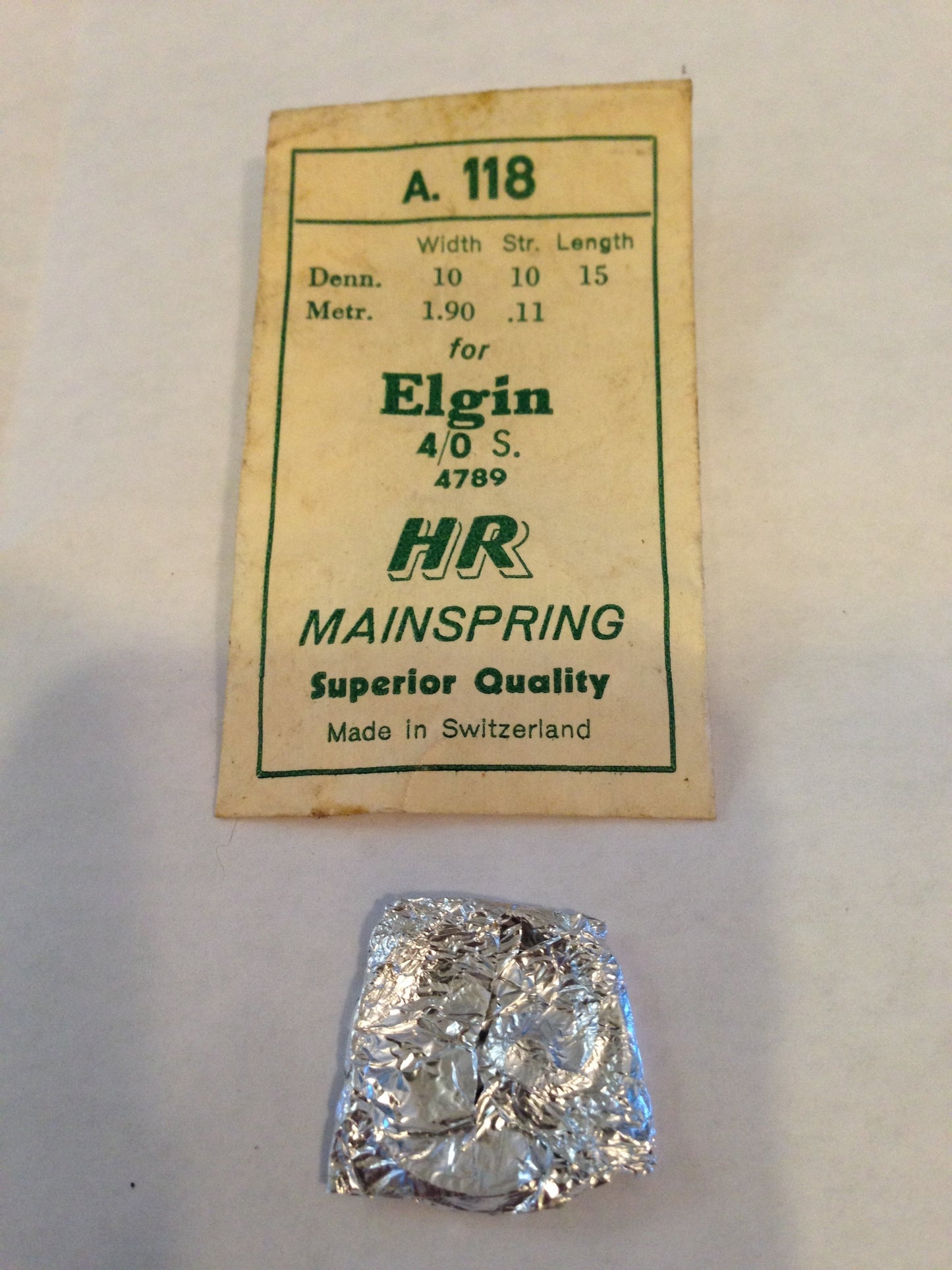 HR Mainspring A118 - Elgin 4/0s 4789 - Steel