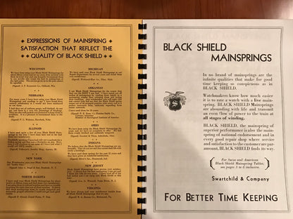 Swartchild Mainspring Table for Black Shield Mainsprings 60th Anniversary edition - reprint