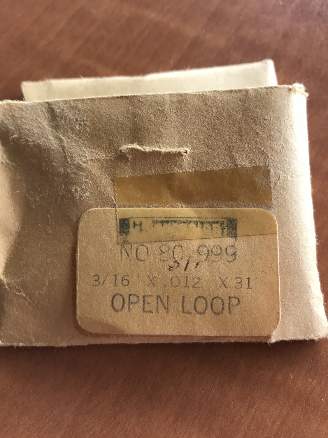 HR Open Loop Clock Mainspring - 3/16" x .012" x 31" Long - No. 80-999